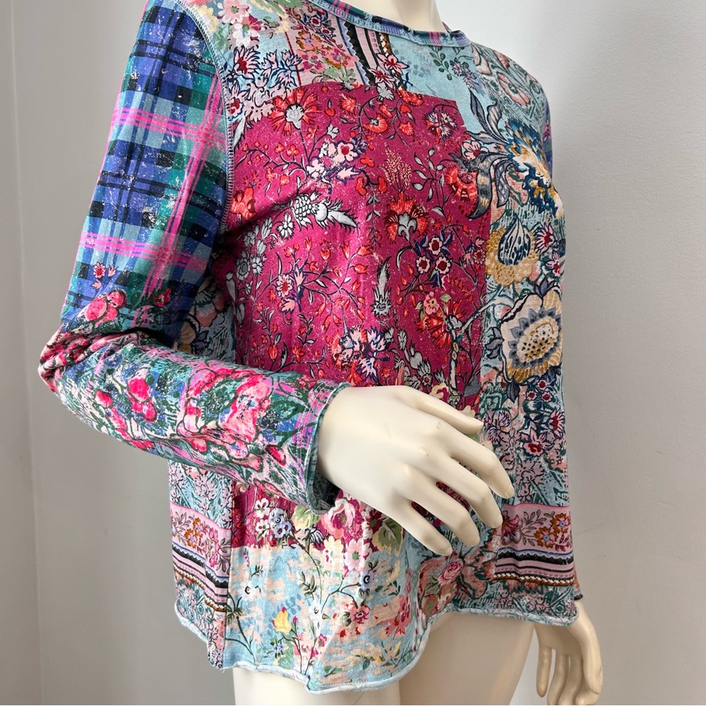 Sundance Cotton Multicolor Patchwork Long Sleeve … - image 4